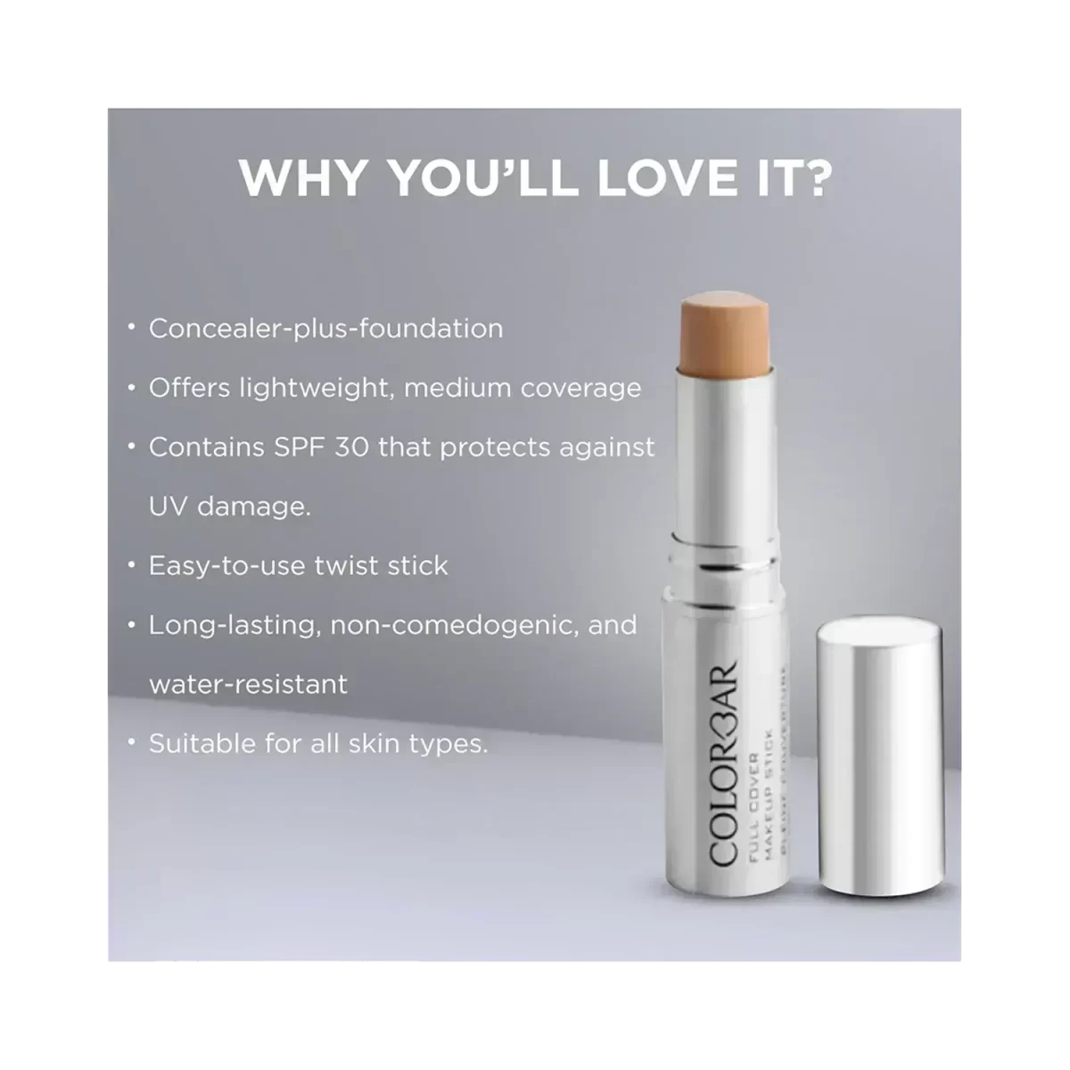 Colorbar Full Cover Make Up Stick Foundation 001 Fresh Ivory 4