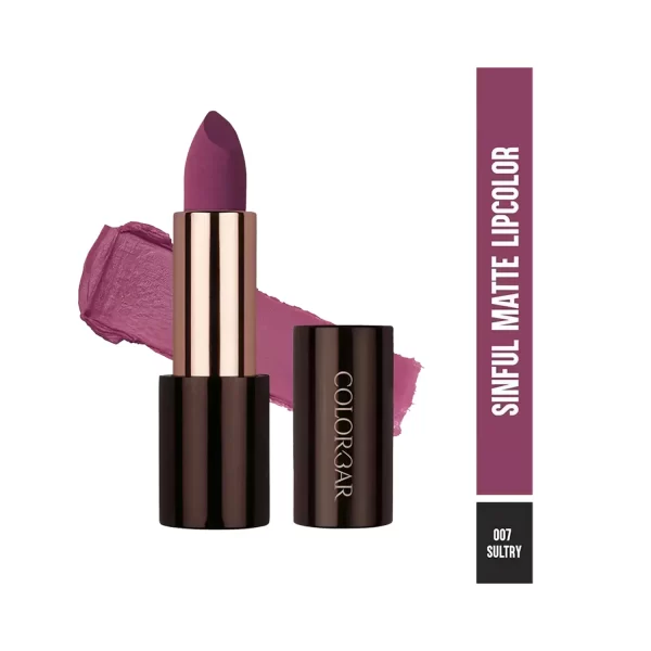 Colorbar Sinful Matte Lipstick 007 Sultry Purple 1