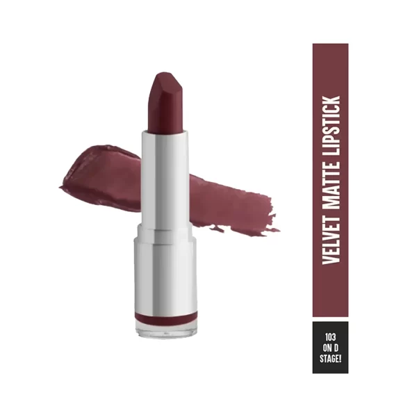 Colorbar velvet matte lipstick 103 on d stage 1