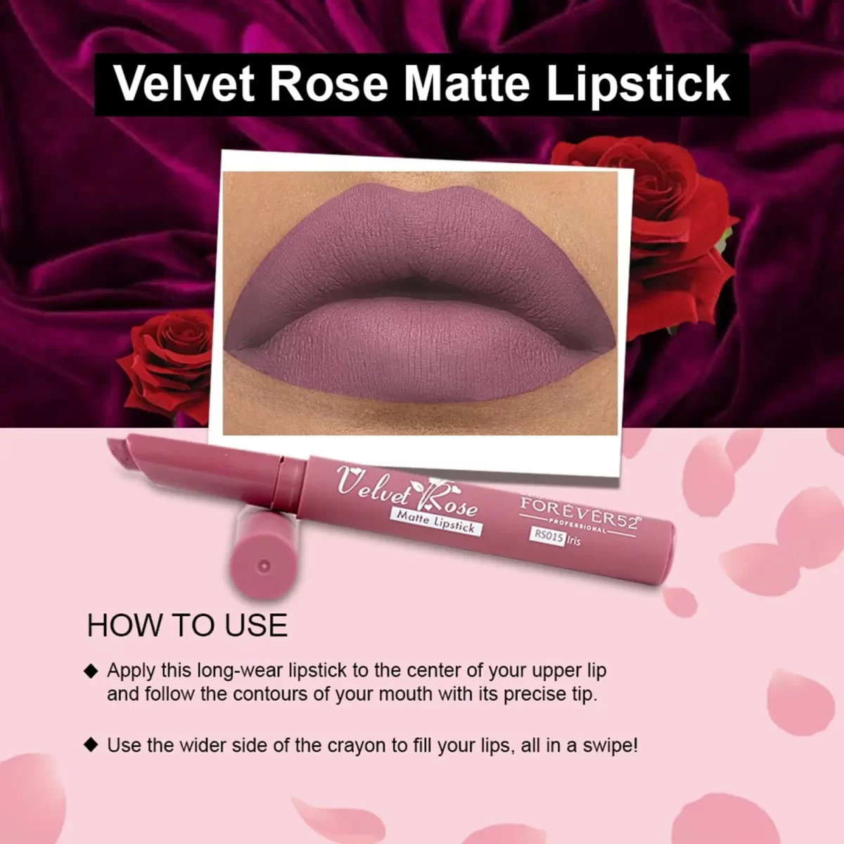 Daily Life Forever52 Velvet Rose Matte Lipstick Rs015 Iris 3