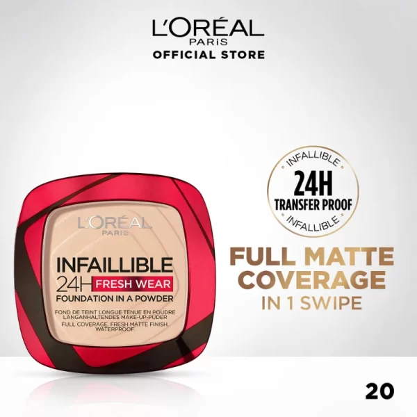 L'oreal Paris Infallible 24h Fresh Wear Foundation In A Powder 20 Lvoire Ivory 2