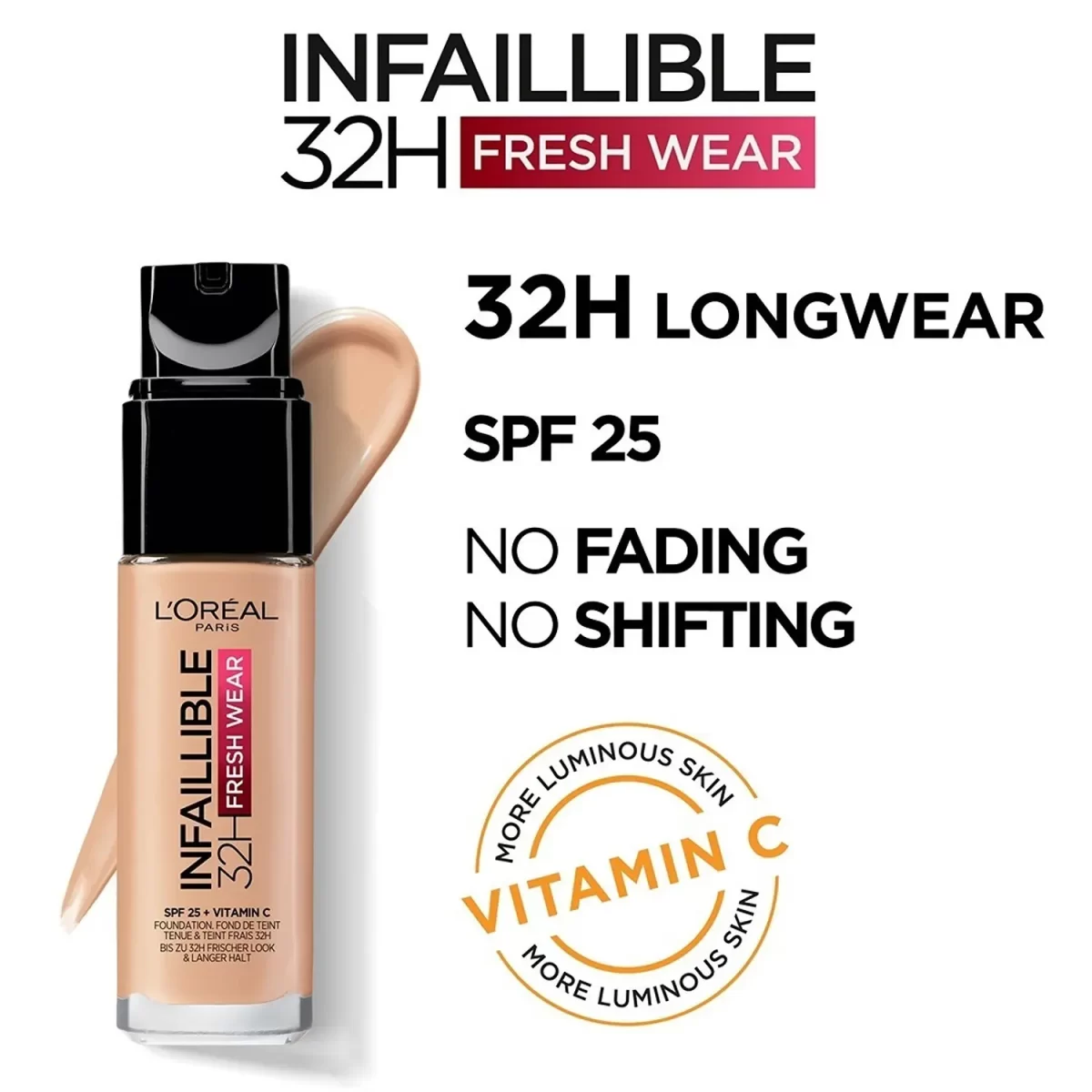 L'oreal Paris Infallible 32h Fresh Wear Foundation 145 Rose Beige 1