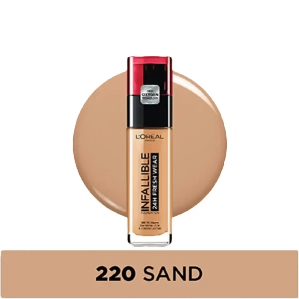 L'oreal Paris Infallible 32h Fresh Wear Foundation, 220 Sand 2