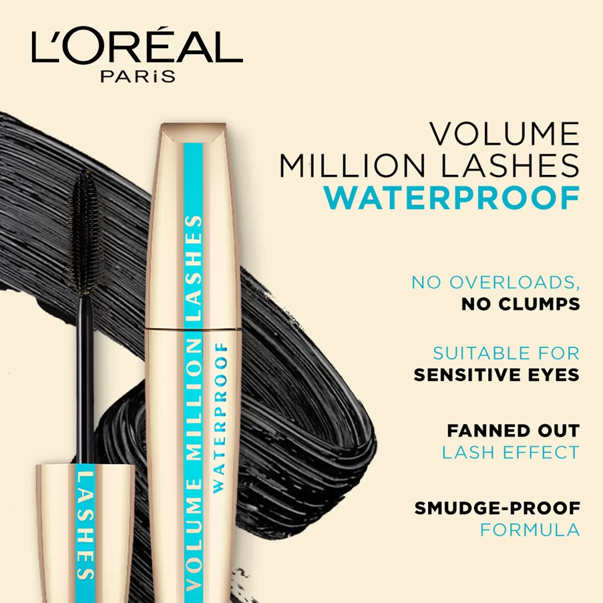 L'oreal Paris Volume Million Lashes Mascara, Waterproof, Black 4