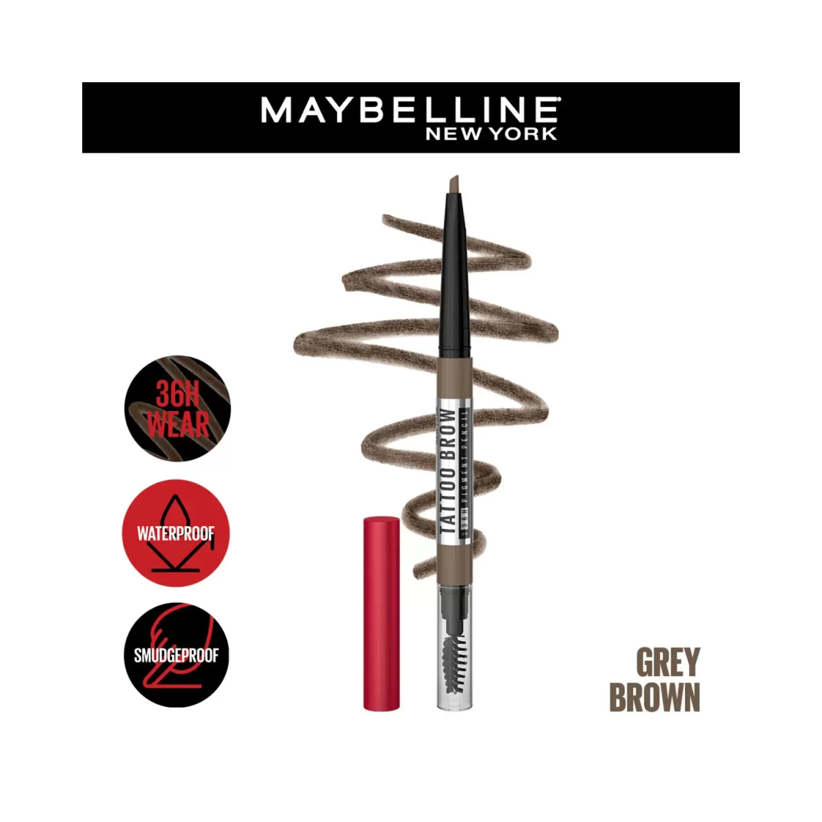 Maybelline New York 36h Brow Pencil Grey Brown 2