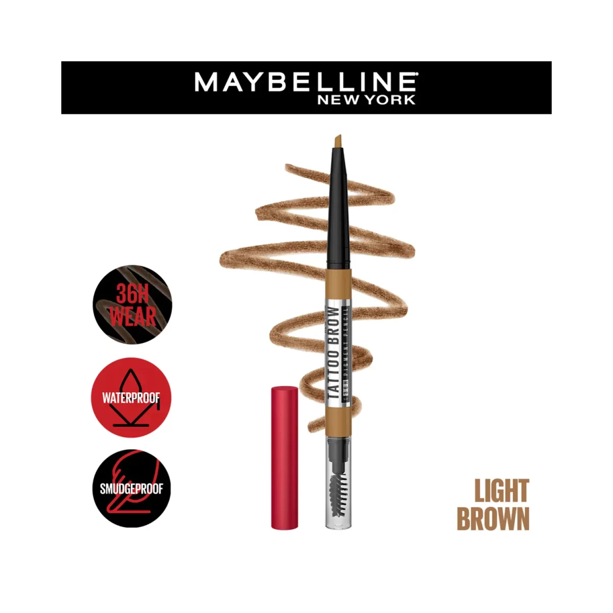 Maybelline New York 36h Brow Pencil Light Brown 2