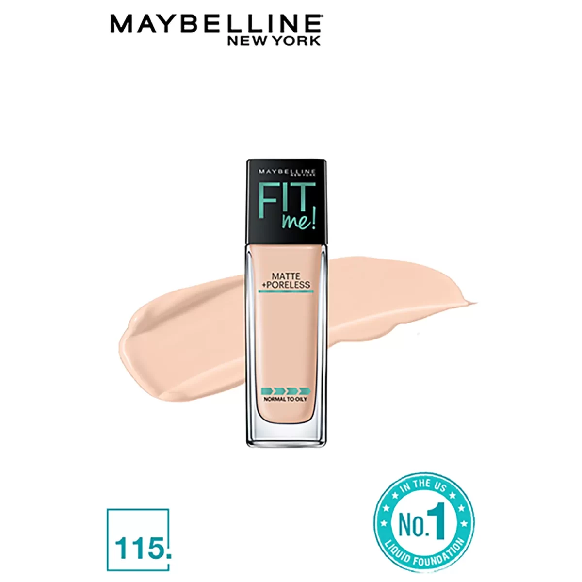 Maybelline New York Fit Me Matte + Poreless Liquid Foundation 115 Ivory 3