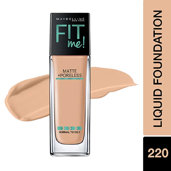 Maybelline New York Fit Me Matte + Poreless Liquid Foundation 220 Natural Beige 2