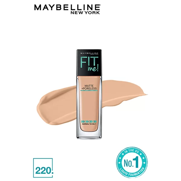 Maybelline New York Fit Me Matte + Poreless Liquid Foundation 220 Natural Beige 3