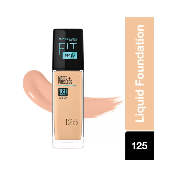 Maybelline New York Fit Me Matte + Poreless Liquid Foundation Spf 22 125 Nude Beige 2