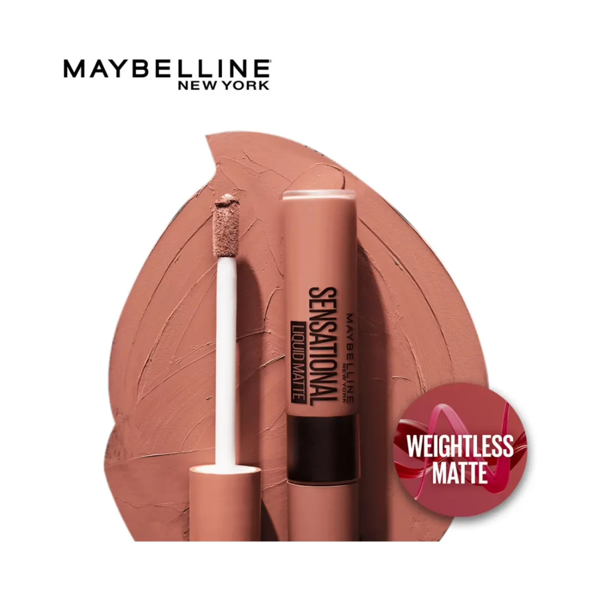 Maybelline New York Sensational Liquid Matte Lipstick Nu01 Bare It All 3