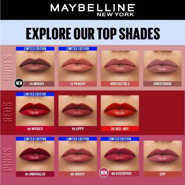 Maybelline New York Super Stay Vinyl Ink Liquid Lipstick