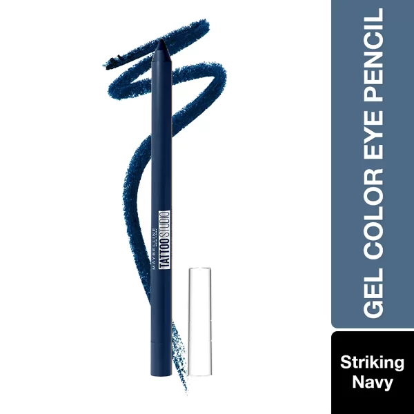 Maybelline New York Tattoo Eye Liner Gel Color Pencil, Matte Finish, Striking Navy Blue 1