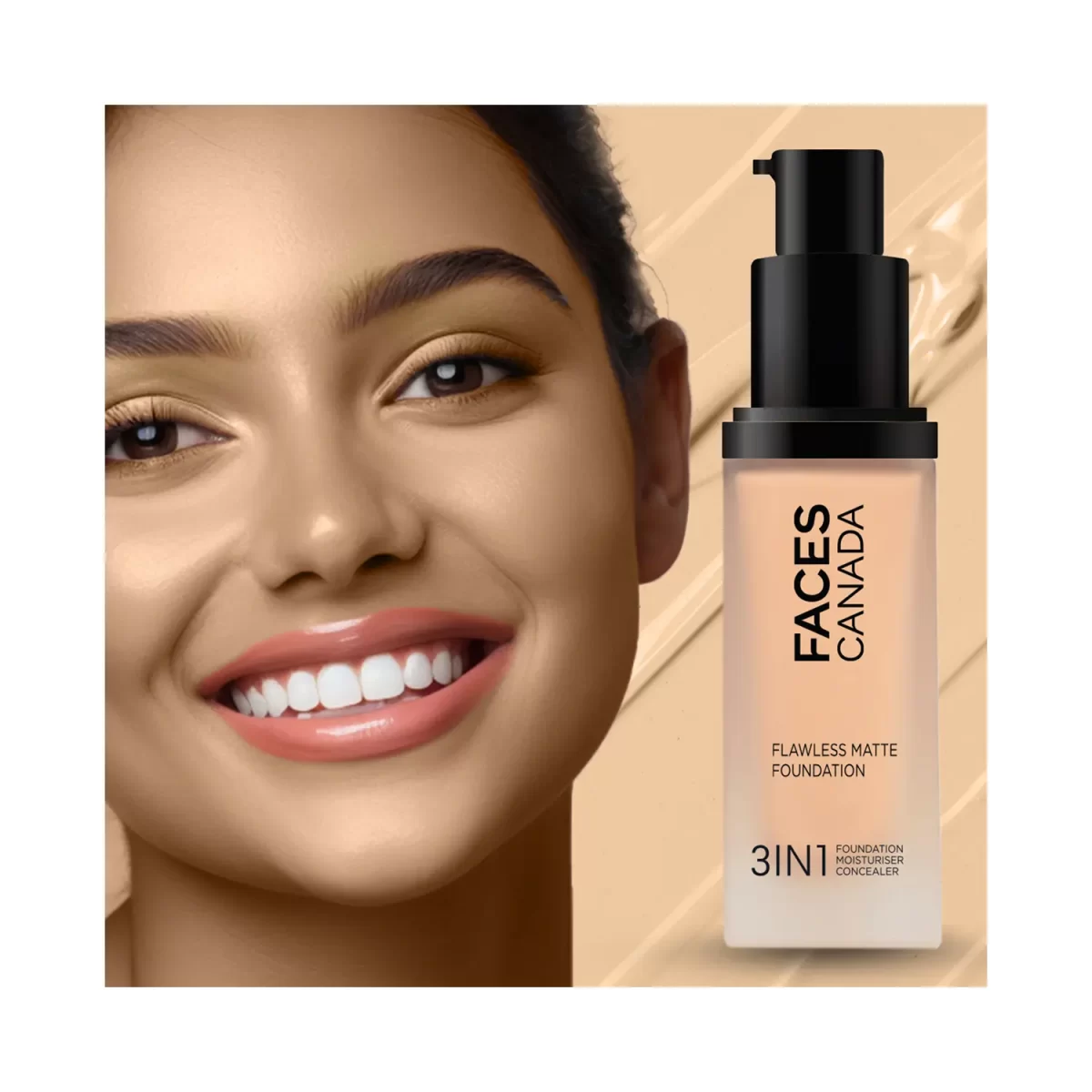 Faces Canada 3 In 1 Flawless Matte Foundation Spf 18 021 Warm Natural 3