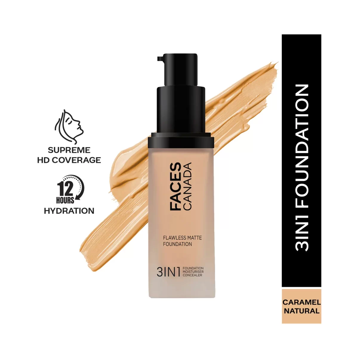 Faces Canada 3 In 1 Flawless Matte Foundation Spf 18 023 Caramel Natural 1