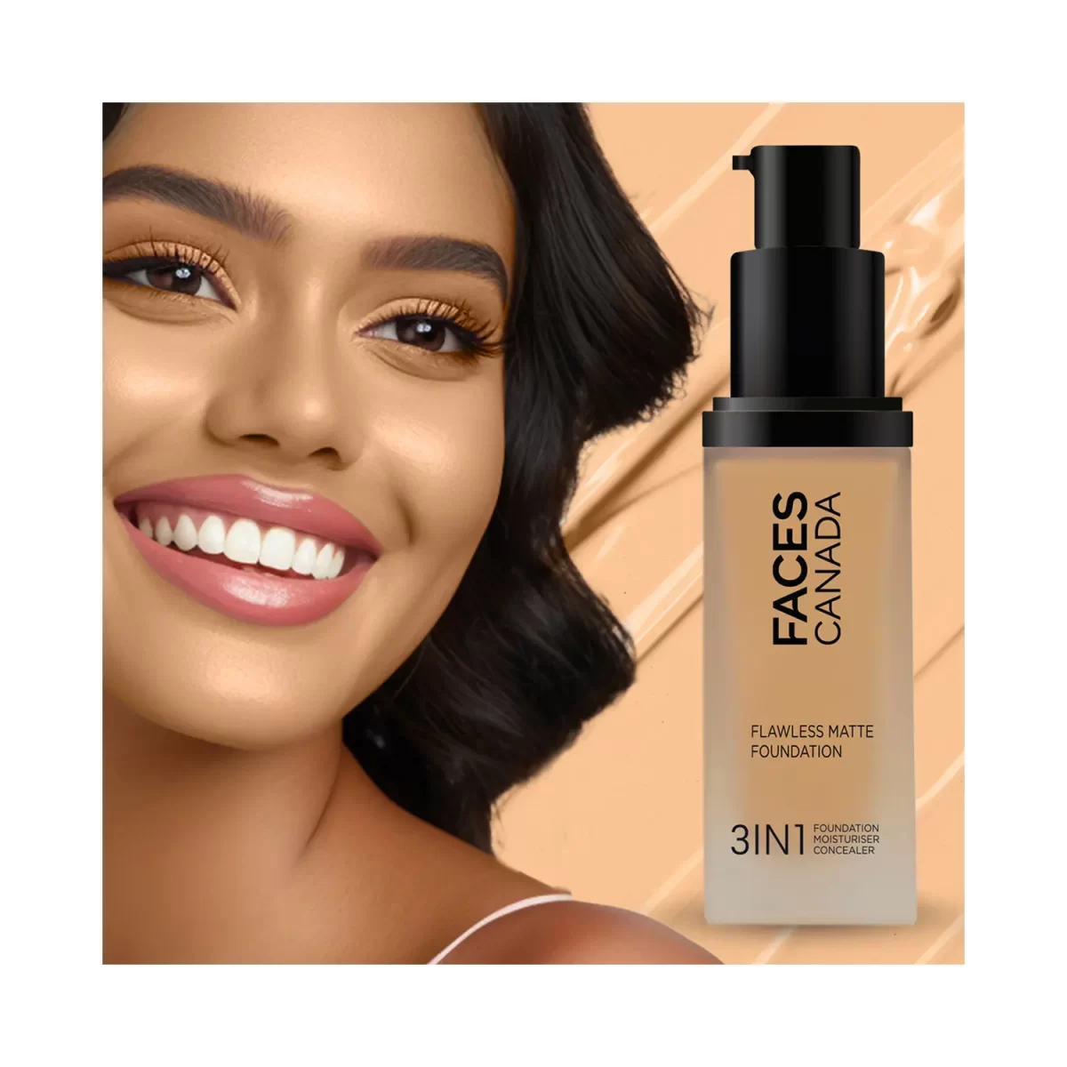 Faces Canada 3 In 1 Flawless Matte Foundation Spf 18 041 Soft Sand 3