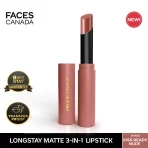 Faces Canada 3 In 1 Long Stay Matte Lipstick 03 Kiss Ready Nude 2