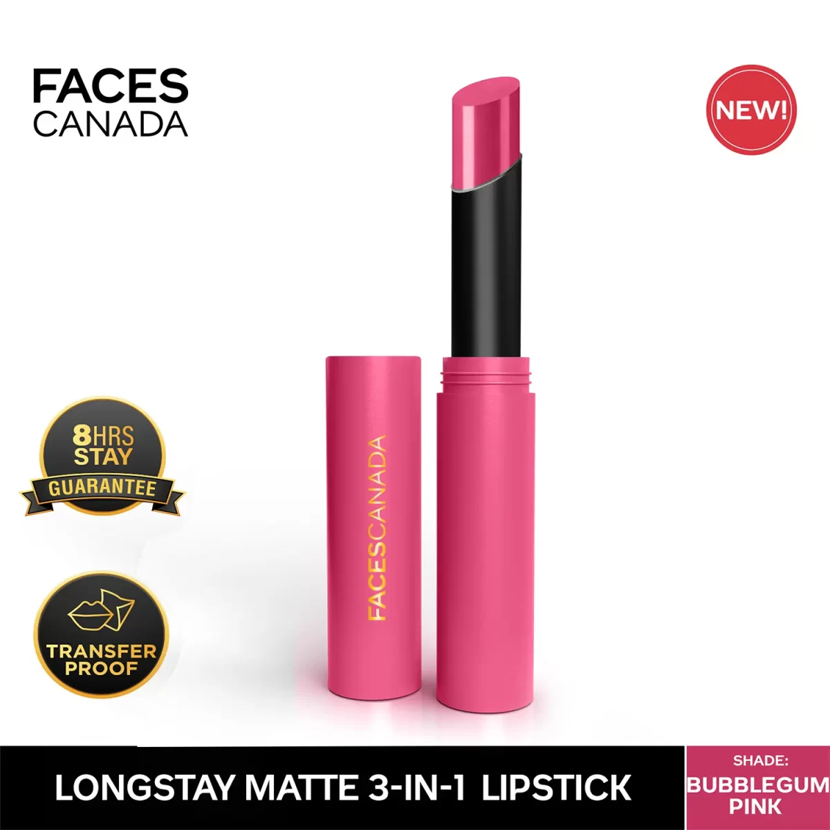 Faces Canada 3 In 1 Long Stay Matte Lipstick 04 Bubblegum Pink 2