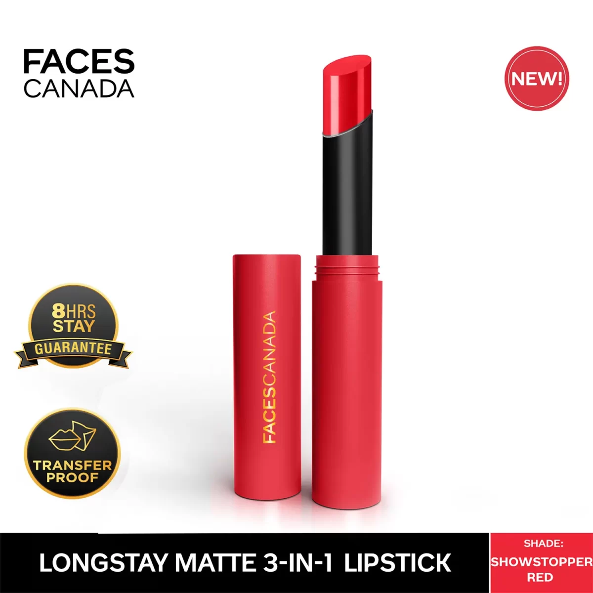 Faces Canada 3 In 1 Long Stay Matte Lipstick 09 Showstopper Red 2