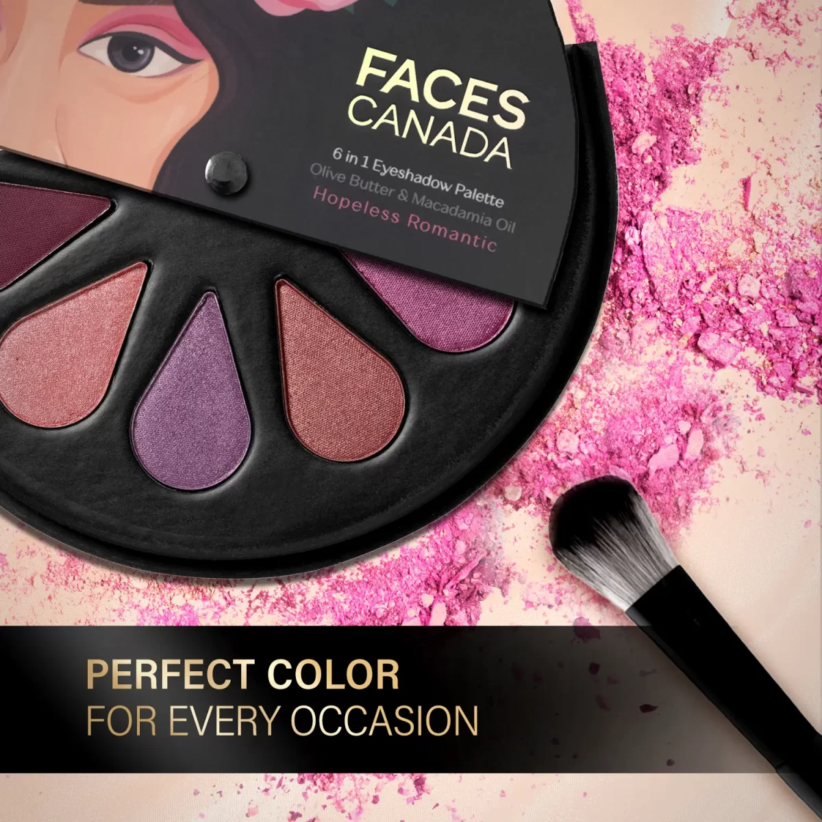 Faces Canada 6 In 1 Eyeshadow Palette 01 Hopeless Romantic D