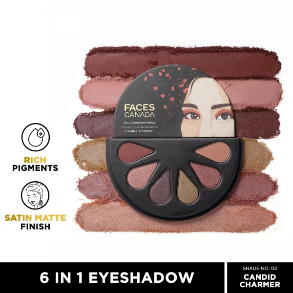 Faces Canada 6 In 1 Eyeshadow Palette 02 Candid Charmer B