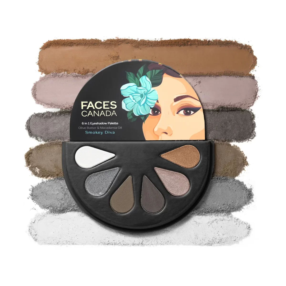 Faces Canada 6 In 1 Eyeshadow Palette 03 Smokey Diva A