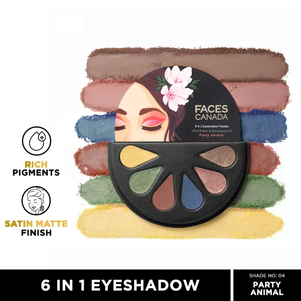 Faces Canada 6 In 1 Eyeshadow Palette 04 Party Animal B