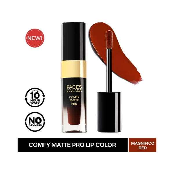 Faces Canada Comfy Matte Pro Liquid Lipstick 01 Magnifico Red