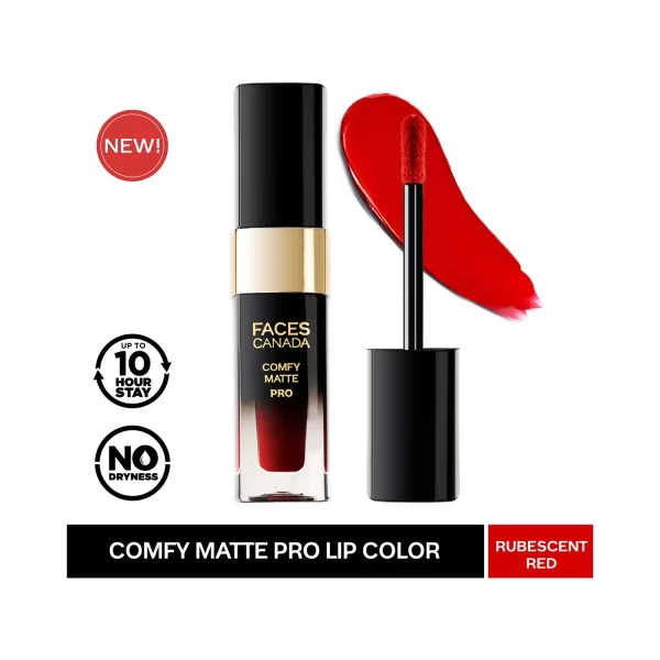 Faces Canada Comfy Matte Pro Liquid Lipstick 04 Rubescent Red 2