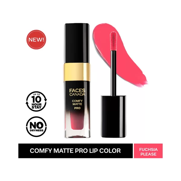 Faces Canada Comfy Matte Pro Liquid Lipstick 06 Fuchsia Please 1