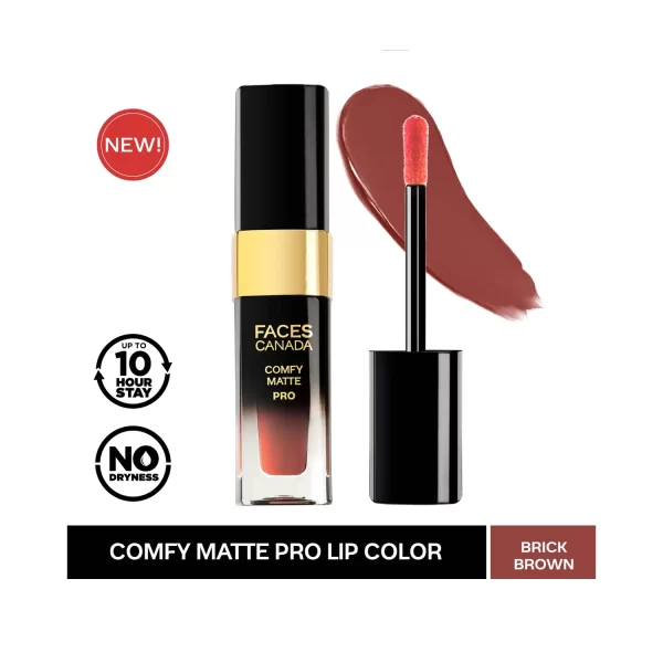 Faces Canada Comfy Matte Pro Liquid Lipstick 08 Brick Brown 2