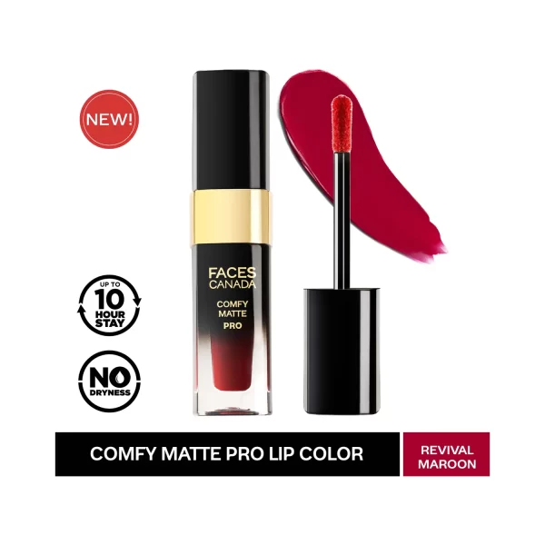 Faces Canada Comfy Matte Pro Liquid Lipstick 14 Revival Maroon 1