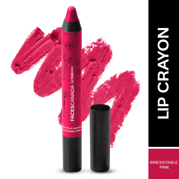 Faces Canada Ultime Pro Matte Lip Crayon With Free Sharpener Irresistible Pink 10 1