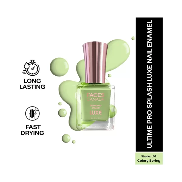 Faces Canada Ultime Pro Splash Luxe Nail Enamel L02 Celery Spring 1