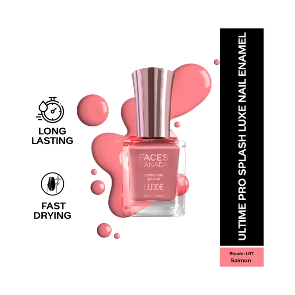 Faces Canada Ultime Pro Splash Luxe Nail Enamel L07 Salmon 1