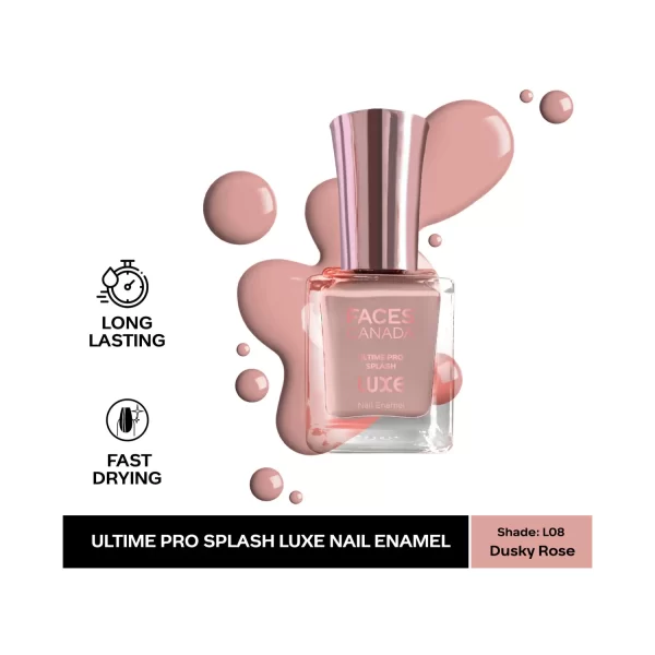 Faces Canada Ultime Pro Splash Luxe Nail Enamel L08 Dusky Rose 2