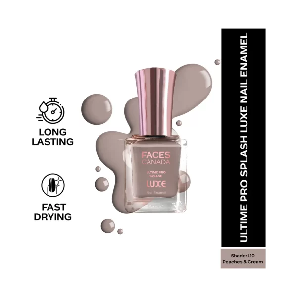 Faces Canada Ultime Pro Splash Luxe Nail Enamel L10 Peaches & Cream 2