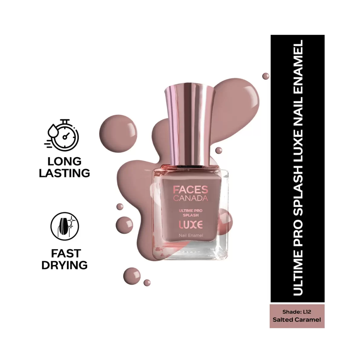 Faces Canada Ultime Pro Splash Luxe Nail Enamel L12 Salted Caramel 1