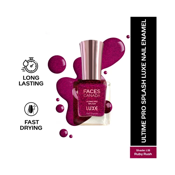 Faces Canada Ultime Pro Splash Luxe Nail Enamel L18 Ruby Rush 2