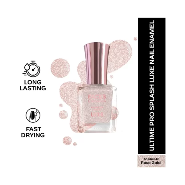 Faces Canada Ultime Pro Splash Luxe Nail Enamel L19 Rose Gold 2