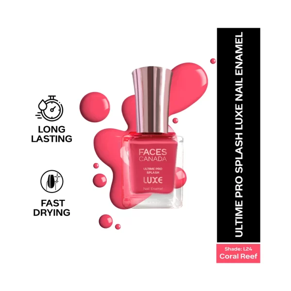 Faces Canada Ultime Pro Splash Luxe Nail Enamel L24 Coral Reef 2