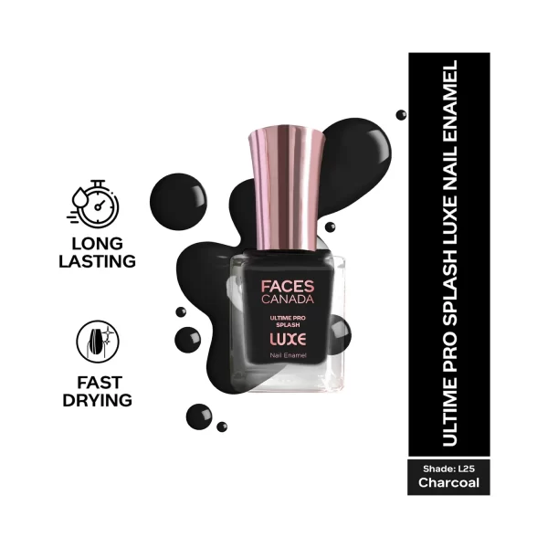 Faces Canada Ultime Pro Splash Luxe Nail Enamel L25 Charcoal 2