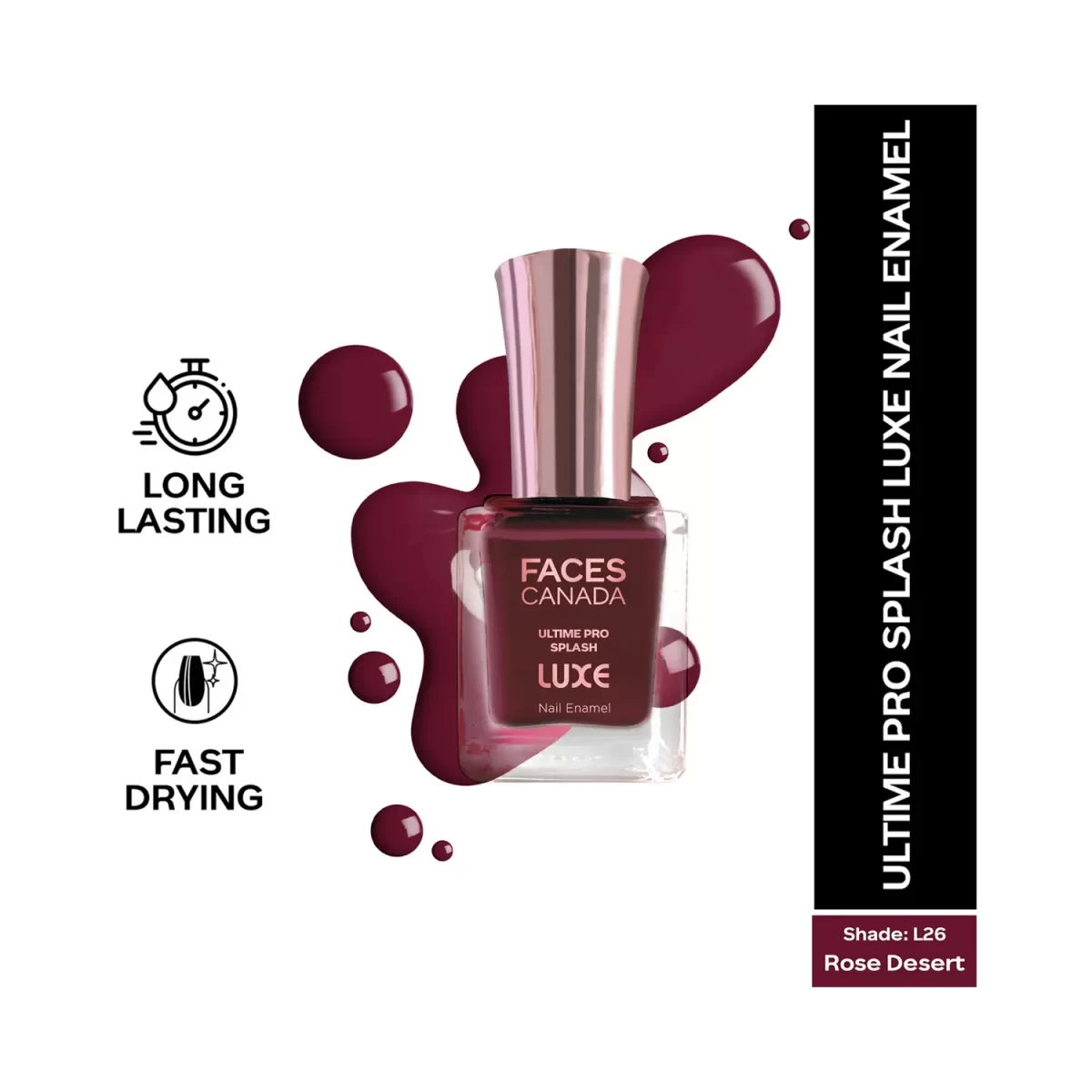 Faces Canada Ultime Pro Splash Luxe Nail Enamel L26 Rose Desert 2