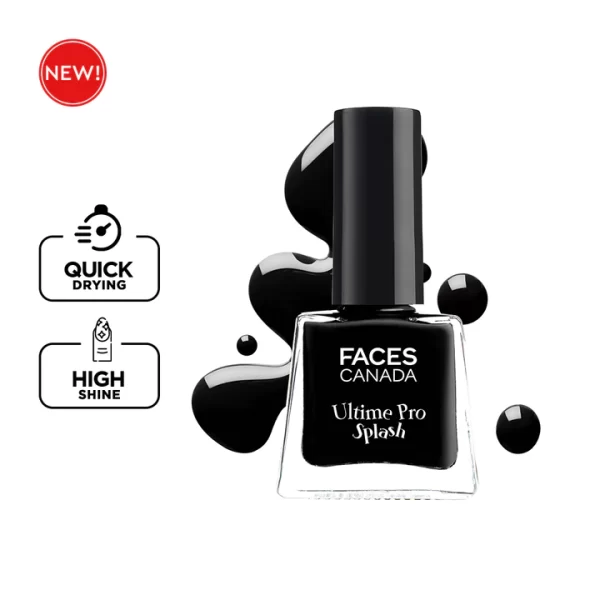 Faces Canada Ultime Pro Splash Mini Nail Enamel Black Beauty 15 1