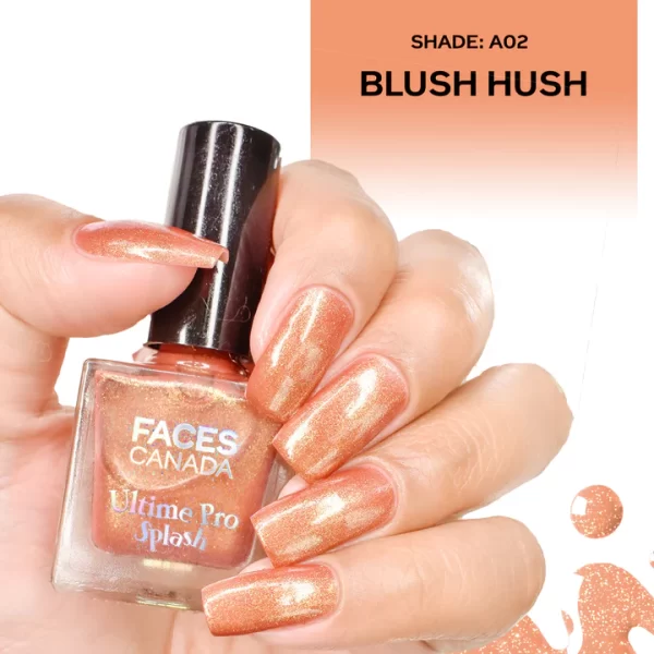 Faces Canada Ultime Pro Splash Nail Enamel Limited Edition Blush Hush A02 2