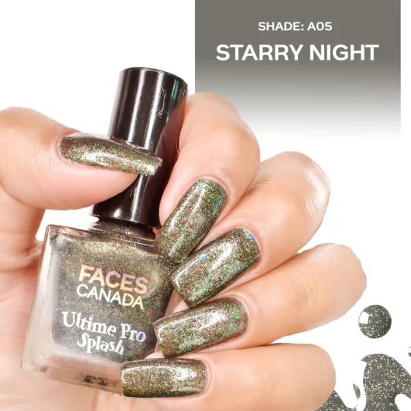 Faces Canada Ultime Pro Splash Nail Enamel Limited Edition Starry Night A05 2