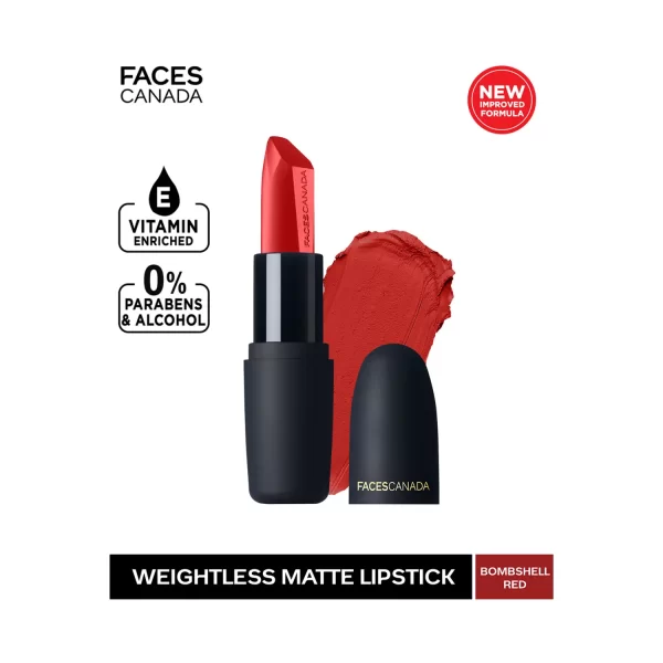 Faces Canada Weightless Matte Finish Lipstick Bombshell Red B