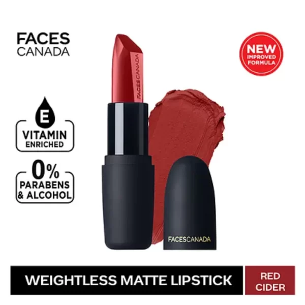 Faces Canada Weightless Matte Finish Lipstick Red Cider A