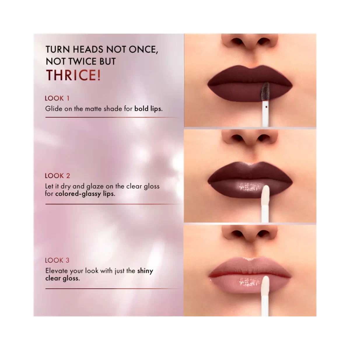 Lakme 9 To 5 Matte To Glass Liquid Lip Color Cocoa 3