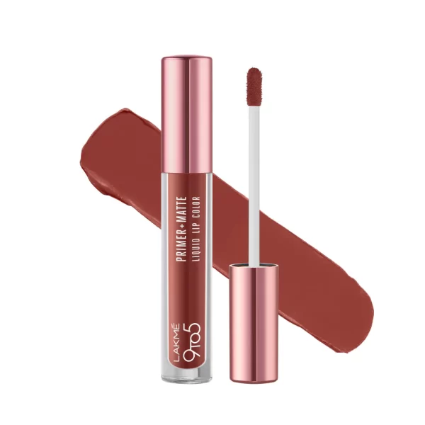 Lakme 9 To 5 Primer + Matte Liquid Lip Color Mb2 I9ntense Latte 1